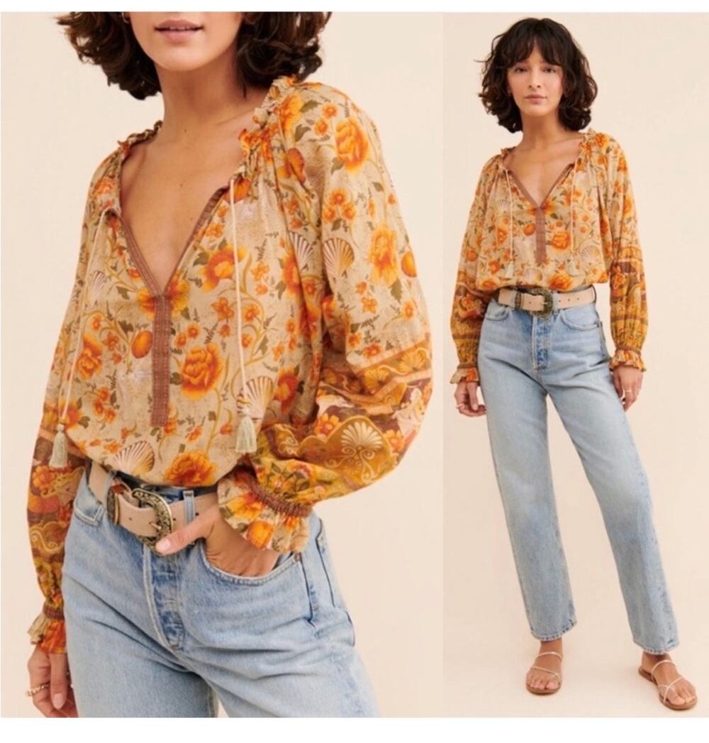 Spell & The Gyspy Collective seashell boho blouse size Large
